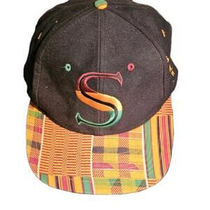 The Signatures Kente African Print Snapback Hat 90s Rasta S Logo One Size